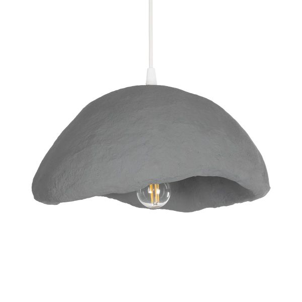 GLOBOSTAR® CONCRETE 201-0047 Μοντέρνο Κρεμαστό Φωτιστικό Οροφής με Ντουί 1 x E27 AC 220-240V IP20 - Γκρι - Μ31 x Π29 x Υ16cm