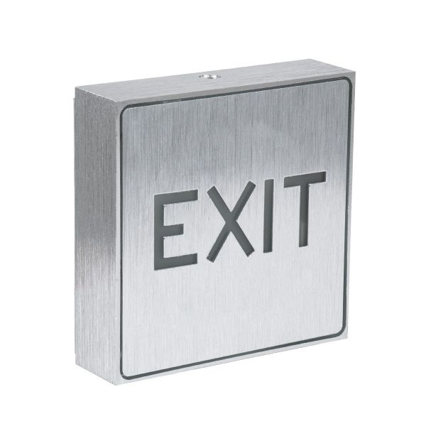 GLOBOSTAR® SENSATI 75650 Διακοσμητικό Φωτιστικό Τοίχου Ένδειξης / Σήμανσης "EXIT" LED 1W 40lm 90° AC 220-240V IP20 Πράσινο - Star LED Chip - Νίκελ Βούρτσας - Μ11 x Π3 x Υ11cm - 2 Χρόνια Εγγύηση