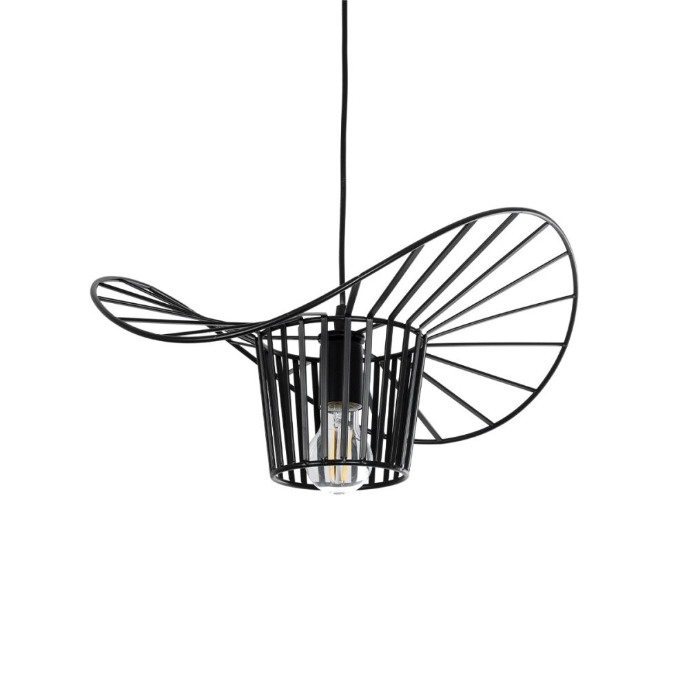 GLOBOSTAR® LUMINOVA 61462 Μοντέρνο Κρεμαστό Φωτιστικό Οροφής με Ντουί 1 x E27 AC 220-240V IP20 - Μαύρο - Μ40 x Π40 x Υ20cm