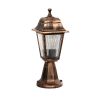 GloboStar® SOLME 203-0215 Vintage Επιδαπέδιο Φωτιστικό Φαναράκι Μονόφωτο 1 x E27 IP44 Χάλκινο & Διάφανο Πλαστικό - Μ22 x Π22 x Υ40cm