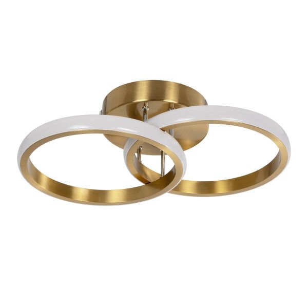 GLOBOSTAR® CORA 61060 Μοντέρνο Φωτιστικό Οροφής LED 18W 2160lm 300° AC 220-240V IP20 Ρυθμιζόμενο Λευκό CCT με On/Off 2700K/4500K/6000K - Lumileds SMD Chip - Χρυσό Βούρτσας - Μ36 x Π20.5 x Υ7cm - 3 Χρόνια Εγγύηση