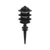 GloboStar® LANTERNA 203-0242 Μοντέρνο Καρφωτό Φωτιστικό Φαναράκι Μονόφωτο 1 x E27 IP44 Μαύρο & Διάφανο Πλαστικό - Μ16 x Π16 x Υ50cm