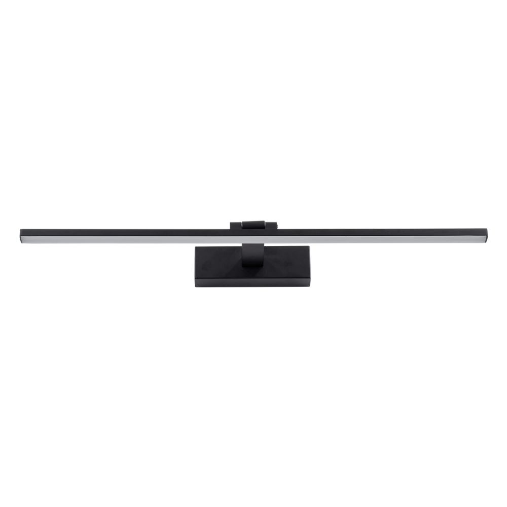 GLOBOSTAR® ELLIS 60444 Μοντέρνο Φωτιστικό Τοίχου - Απλίκα Καθρέπτη Μπάνιου LED 12W 1400lm 120° AC 220-240V IP44 Φυσικό Λευκό 4500K - Lumileds SMD Chip & TÜV SÜD Driver - Μαύρο Ματ - Μ60 x Π16 x Υ6cm - 3 Χρόνια Εγγύηση
