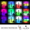 GloboStar® ALIEN-DIVA-BLACK-50-11 ALIEN Design DIVA Μοντέρνο Minimal Nordic Μεταλλικό Φωτιστικό Επιτραπέζιο - Πορτατίφ - Λαμπατέρ Μαύρο LED 10W 1500lm με Ασύρματο Χειριστήριο RF & Dimmer IP20 Πολύχρωμο RGBW Ψηφιακή με Τρεχούμενα Εφέ  Μ3 x Π1.6 x Υ50cm