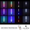 GloboStar® ALIEN-DIVA-BLACK-50-11 ALIEN Design DIVA Μοντέρνο Minimal Nordic Μεταλλικό Φωτιστικό Επιτραπέζιο - Πορτατίφ - Λαμπατέρ Μαύρο LED 10W 1500lm με Ασύρματο Χειριστήριο RF & Dimmer IP20 Πολύχρωμο RGBW Ψηφιακή με Τρεχούμενα Εφέ  Μ3 x Π1.6 x Υ50cm