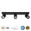 GLOBOSTAR® LEONARDO 60348 Μοντέρνο Φωτιστικό Οροφής LED 30W 3600lm 60° AC 220-240V IP20 Φυσικό Λευκό 4500K - Bridgelux COB - Μαύρο - Μ52 x Π7 x Υ11.8cm - 5 Χρόνια Εγγύηση