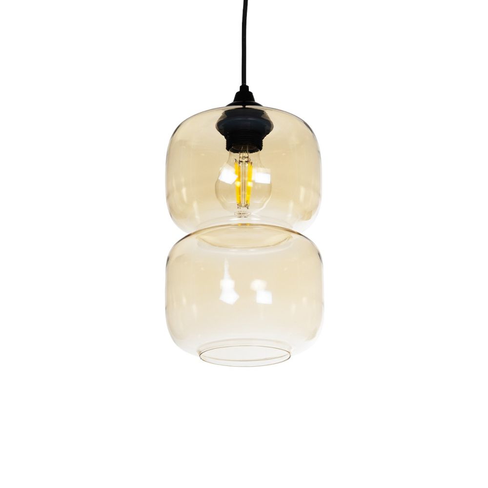 GLOBOSTAR® PIAGE 206-0037 Μοντέρνο Κρεμαστό Φωτιστικό Οροφής με Ντουί 1 x E27 AC 220-240V IP20 - Mελί - Μ17 x Π17 x Υ25cm