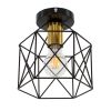 GLOBOSTAR® TRON 00792 Μοντέρνο Φωτιστικό Οροφής με Ντουί 1 x E27 AC 220-240V IP20 - Μαύρο & Χρυσό - Μ18 x Π18 x Υ19.5cm