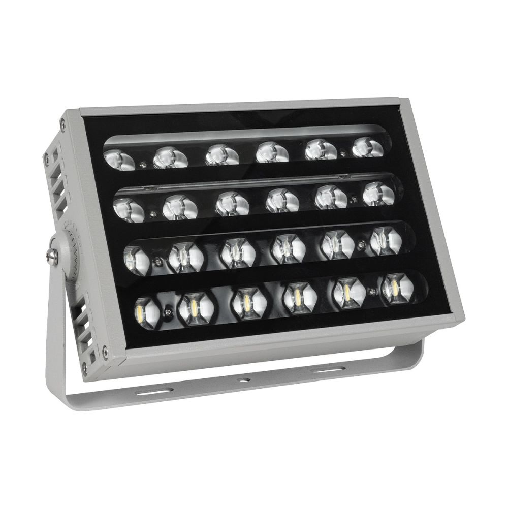 GLOBOSTAR® FLOODKENA 90765 Προβολέας Σποτ Wall Washer LED 40W 3400lm 120° AC 220-240V Αδιάβροχο IP67 Πολύχρωμο RGBW - Bridgelux SMD Chip - Γκρι Ανθρακί - Μ31 x Π10 x Υ17cm - 3 Χρόνια Εγγύηση