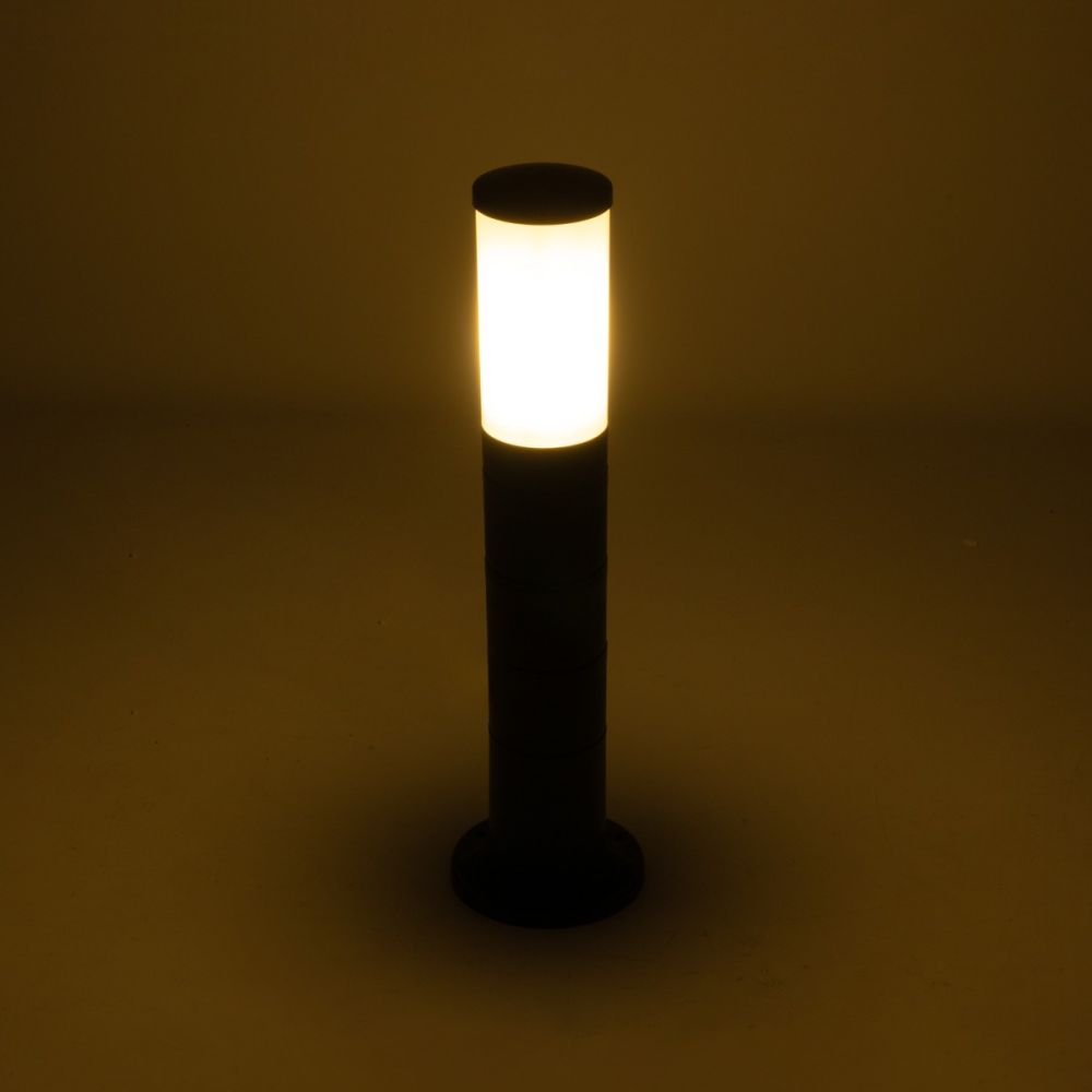GloboStar® GARDENIO 203-0251 Μοντέρνο Επιδαπέδιο Φωτιστικό Κολωνάκι Κήπου Μονόφωτο 1 x E27 IP44 Μαύρο Πλαστικό - Μ15 x Π15 x Υ56cm