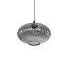 GLOBOSTAR® PERA 206-0010 Μοντέρνο Κρεμαστό Φωτιστικό Οροφής με Ντουί 1 x E27 AC 220-240V IP20 - Μαύρο Φιμέ - Μ30 x Π30 x Υ22cm