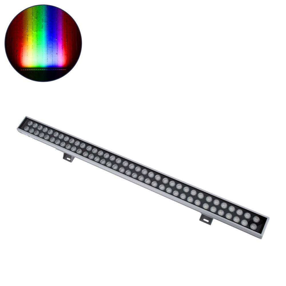 GLOBOSTAR® WASHERGAIA 90216 Μπάρα Φωτισμού Wall Washer LED 144W 12240lm 10° DC 24V Αδιάβροχο IP67 Πολύχρωμο RGBW Dimmable DMX512 - Bridgelux SMD Chip - Γκρι Ανθρακί - Μ100 x Π7.3 x Υ4.3cm - 3 Χρόνια Εγγύηση