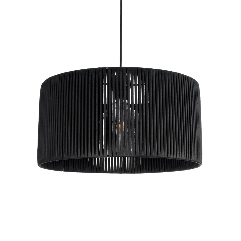 GLOBOSTAR® KYCLOS 203-0048 Boho Κρεμαστό Φωτιστικό Οροφής με Ντουί 1 x E27 AC 220-240V IP20 - Μαύρο - M40 x Π40 x Υ25.5cm