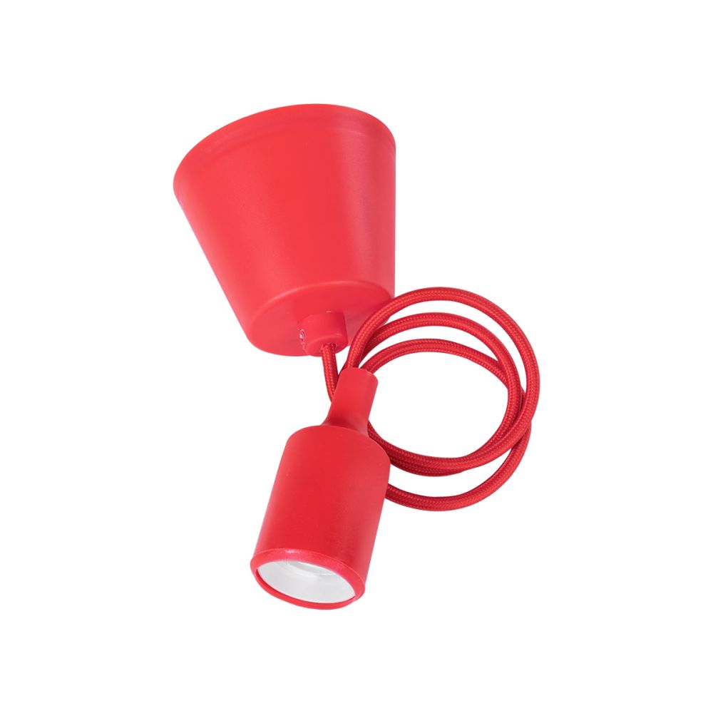 GLOBOSTAR® CABLITO 61551 Μοντέρνο Κρεμαστό Φωτιστικό Οροφής με Ντουί 1 x E27 AC 220-240V IP20 - Κόκκινο - Μ4 x Π4 x Υ110cm