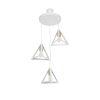 GLOBOSTAR® TRIANGLE 203-0166 Μοντέρνο Κρεμαστό Φωτιστικό Οροφής με Ντουί 3 x E27 AC 220-240V IP20 - Λευκό & Χρυσό - Μ67 x Π67 x Υ50cm