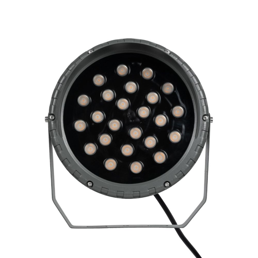 GLOBOSTAR® TREEVINA 90359 Φωτιστικό Σποτ με Αντιθαμβωτική Γρίλια για Φυτά - Δέντρα με Βάση Κήπου / Καρφωτό LED 24W 2040lm 10° DC 24V Αδιάβροχο IP65 Ultra Θερμό Λευκό 2200K Dimmable - Bridgelux SMD Chip - Γκρι Ανθρακί - Μ21.5 x Π18.3 x Υ14cm - 3 Χρόνια Εγγ
