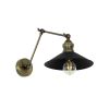 GLOBOSTAR® HAWK 204-0114 Μοντέρνο Φωτιστικό Τοίχου - Απλίκα με Ντουί 1 x E27 AC 220-240V IP20 - Μαύρο & Μπρούτζινο - Μ22 x Π44 x Υ23cm