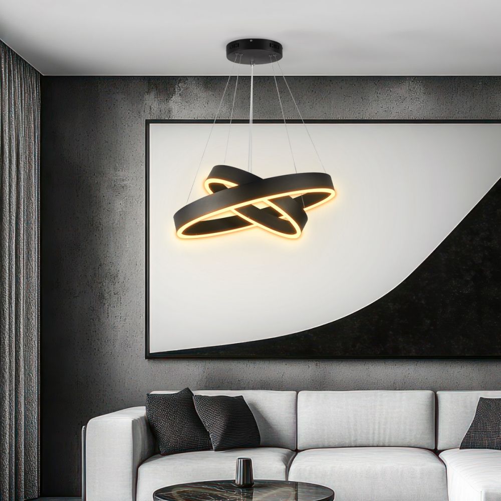 kelvo® VENOM KLV-101-0196-V2 Κρεμαστό Φωτιστικό Οροφής LED 75W 7500lm 120° AC 220-240V IP20 Ρυθμιζόμενο Λευκό CCT με Χειριστήριο από 2700K έως 6000K Dimmable - Lumileds SMD Chip - Μαύρο Ματ - Μ60 x Π60 x Υ40cm - 3 Χρόνια Εγγύηση