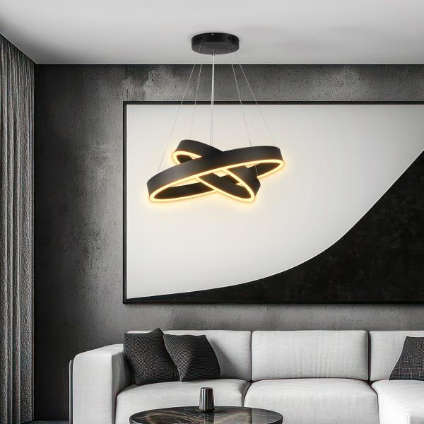 kelvo® VENOM KLV-101-0196-V2 Κρεμαστό Φωτιστικό Οροφής LED 75W 7500lm 120° AC 220-240V IP20 Ρυθμιζόμενο Λευκό CCT με Χειριστήριο από 2700K έως 6000K Dimmable - Lumileds SMD Chip - Μαύρο Ματ - Μ60 x Π60 x Υ40cm - 3 Χρόνια Εγγύηση