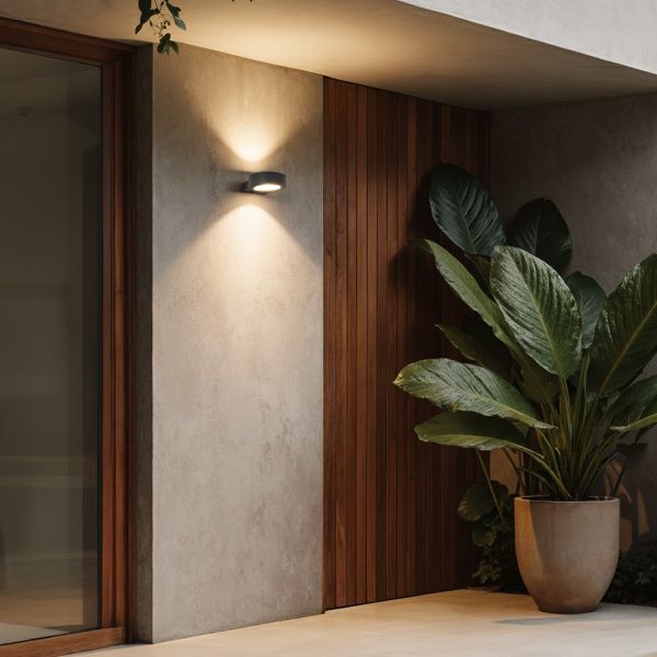 kelvo® AURA KLV-101-0114 Μοντέρνο Φωτιστικό Τοίχου - Απλίκα LED 7W 875lm 45° AC 220-240V Αδιάβροχο IP65 Θερμό Λευκό 2700K - Bridgelux COB Chip & TÜV SÜD Driver - Γκρι Ανθρακί Ματ - Μ15 x Π13 x Υ4.5cm - 5 Χρόνια Εγγύηση