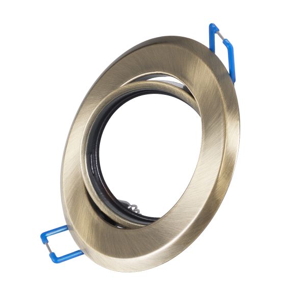 GLOBOSTAR® DELTA 77820 Χωνευτή Κινούμενη Βάση για Σποτ MR16 με Ντουί GU10/GU5.3 IP20 - Μπρούτζινο - Μ9.2 x Π9.2 x Υ2.8cm / Q7.6cm