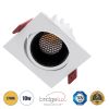 GLOBOSTAR® LEO-SQ 60289 Χωνευτό Κινούμενο Downlight Σποτ με Honeycomb Anti Glare Reflector LED 10W 1250lm 38° AC 220-240V IP20 Θερμό Λευκό 2700K - Bridgelux COB Chip & TÜV SÜD Driver - Λευκό & Μαύρο Ματ - Μ8.5 x Π8.5 x Υ6.6cm / Q7.5 x 7.5cm - 5 Χρ