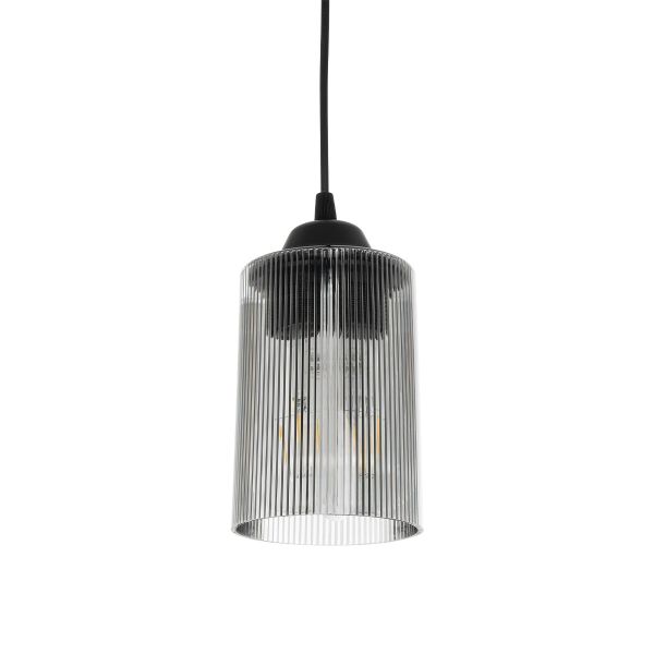 GLOBOSTAR® TORUS 203-0063 Μοντέρνο Κρεμαστό Φωτιστικό Οροφής με Ντουί 1 x E27 AC 220-240V IP20 - Μαύρο & Μαύρο Φιμέ - Μ10.5 x Π10.5 x Υ18.5cm