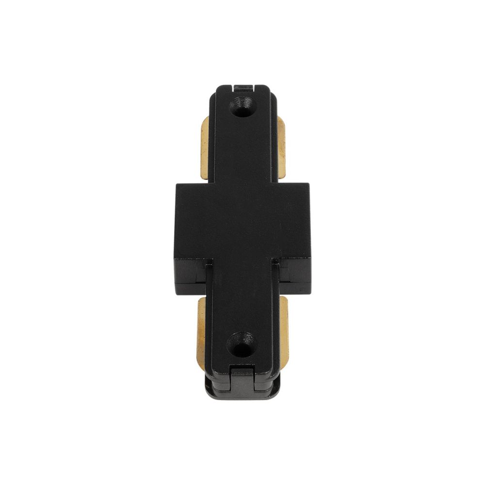 GLOBOSTAR® EUROTRACK-1PH 60903 Μονοφασικός Σύνδεσμος I Επέκτασης Ράγας 2 Καλωδίων 1L+1N για Σύστημα Ράγας Eurotrack-1PH AC 220-240V IP20 - Μαύρο Ματ - Μ9.3 x Π3.5 x Υ1.6cm