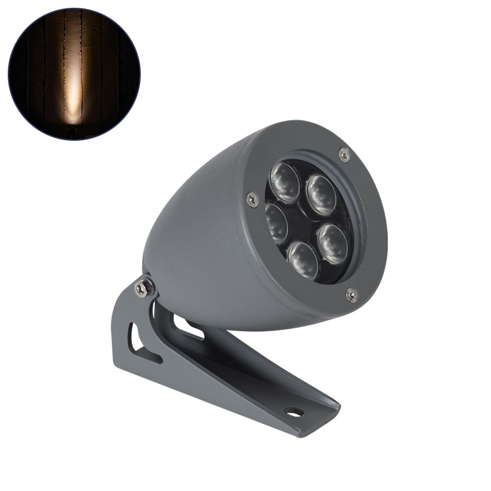 GLOBOSTAR® TREESPO 90468 Φωτιστικό Σποτ για Φυτά - Δέντρα LED 12W 1260lm 15° DC 24V Αδιάβροχο IP67 Ultra Θερμό Λευκό 2200K Dimmable - Bridgelux SMD Chip - Γκρι Ανθρακί - Μ9 x Π11 x Υ9cm - 3 Χρόνια Εγγύηση