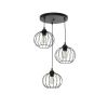 GLOBOSTAR® FLAMIA 201-0109 Vintage Κρεμαστό Φωτιστικό Οροφής με Ντουί 3 x E27 AC 220-240V IP20 - Μαύρο - Μ44 x Π44 x Υ66cm
