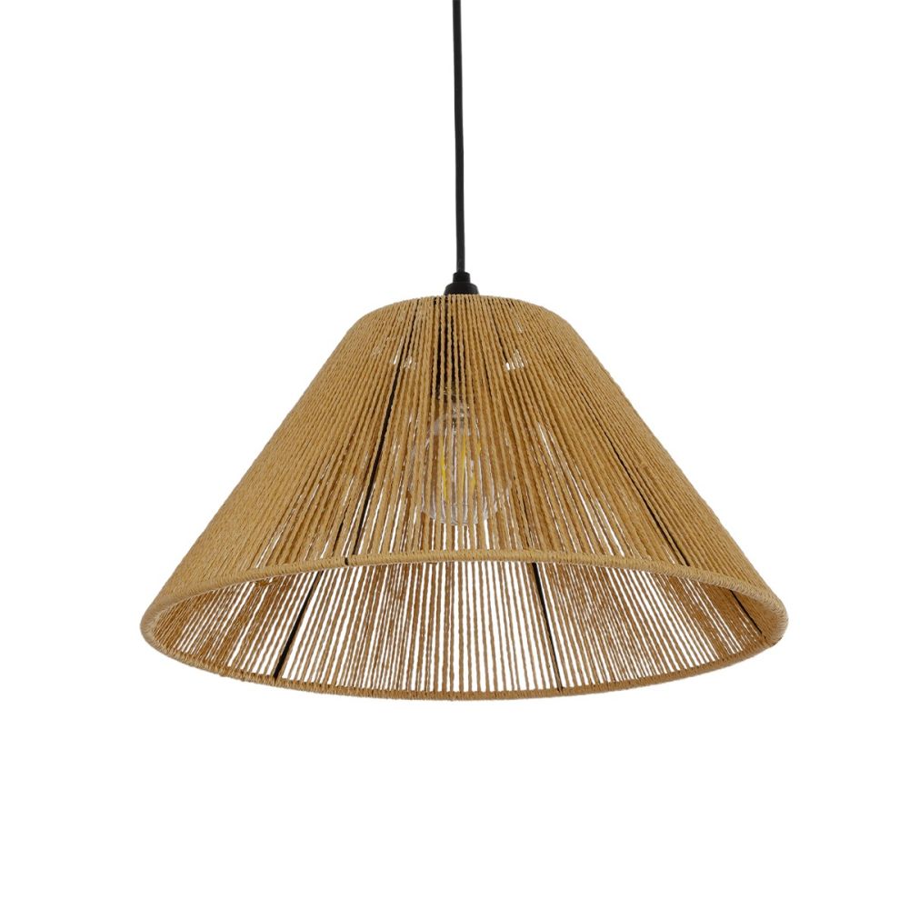 GLOBOSTAR® HATA  205-0036 Boho Κρεμαστό Φωτιστικό Οροφής με Ντουί 1 x E27 AC 220-240V IP20 - Μπεζ - M35 x Π35 x Υ21cm