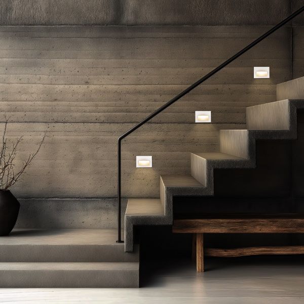 kelvo® STEPART KLV-101-0085 Μοντέρνο Χωνευτό Φωτιστικό Σκαλοπατιού - Διαδρόμου LED 6W 750lm 45° AC 220-240V Αδιάβροχο IP65 Θερμό Λευκό 2700K - Lumileds SMD Chip & TÜV SÜD Driver - Λευκό Ματ - Μ11.5 x Π5.3 x Υ8.3cm / Q10.63 x 7.61cm - 5 Χρόνια Εγγύηση