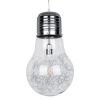 GLOBOSTAR® LAMP 01677 Μοντέρνο Κρεμαστό Φωτιστικό Οροφής με Ντουί 1 x E27 AC 220-240V IP20 - Ασημί & Διάφανο - Μ30 x Π30 x Υ52cm