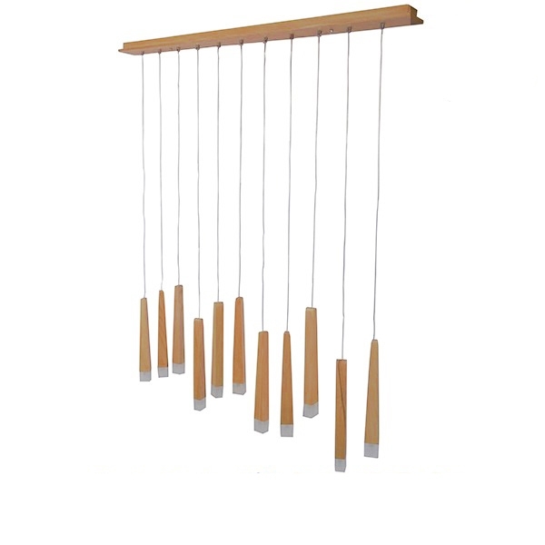 GLOBOSTAR® CALISTA 10001254 Μοντέρνο Κρεμαστό Φωτιστικό Οροφής με Ντουί 11 x G4 AC 220-240V IP20 - Μπεζ - Μ120 x Π8 x Υ33cm