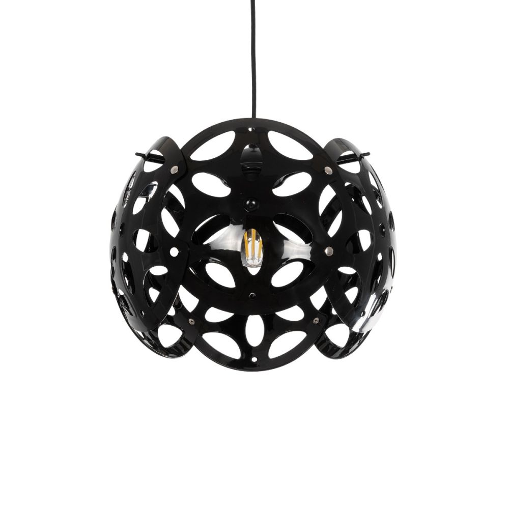 GLOBOSTAR® DOMINIC 202-0031 Μοντέρνο Κρεμαστό Φωτιστικό Οροφής με Ντουί 1 x E27 AC 220-240V IP20 - Μαύρο - Μ30 x Π30 x Υ24cm