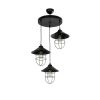 GLOBOSTAR® BLAZEO 203-0097 Vintage Κρεμαστό Φωτιστικό Οροφής με Ντουί 3 x E27 AC 220-240V IP20 - Μαύρο - Μ45 x Π45 x Υ45cm