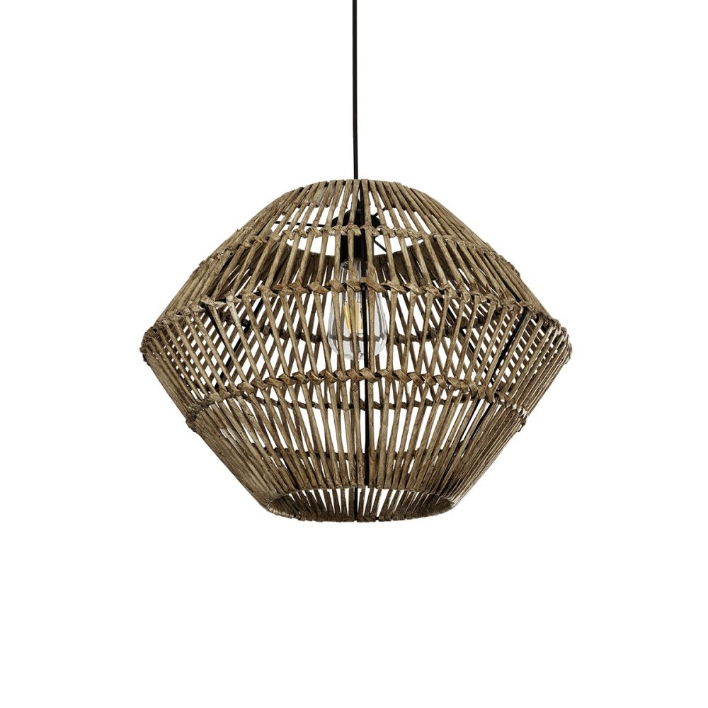 GLOBOSTAR® ARANCIA 205-0048 Boho Κρεμαστό Φωτιστικό Οροφής με Ντουί 1 x E27 AC 220-240V IP20 - Μπεζ - M46 x Π46 x Υ35cm