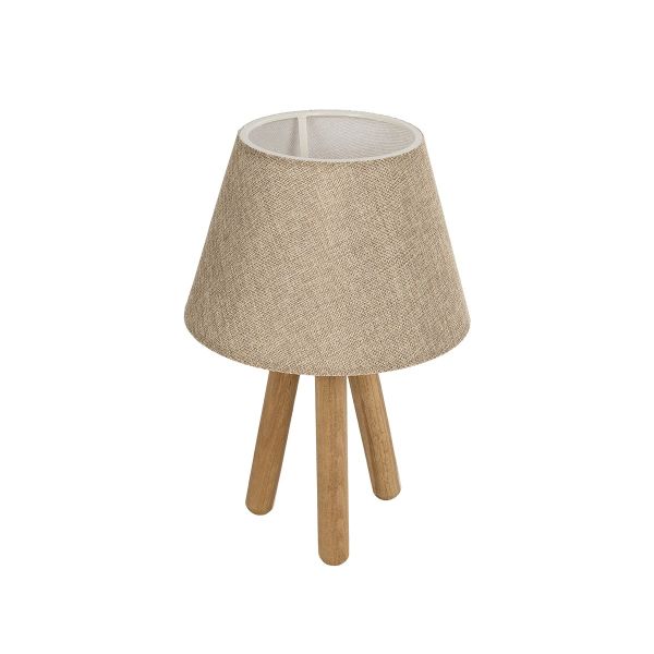 GLOBOSTAR® CAP 204-0067 Μοντέρνο Επιτραπέζιο Φωτιστικό Πορτατίφ με Ντουί 1 x E27 AC 220-240V IP20 - Καφέ & Μπεζ - Μ22 x Π22 x Υ33cm