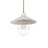 GLOBOSTAR® TULUB 203-0010 Vintage Κρεμαστό Φωτιστικό Οροφής με Ντουί 1 x E27 AC 220-240V IP20 - Λευκό & Μπεζ - Μ33 x Π33 x Υ30cm