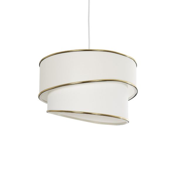 GLOBOSTAR® CYCLOP 204-0102 Μοντέρνο Κρεμαστό Φωτιστικό Οροφής με Ντουί 1 x E27 AC 220-240V IP20 - Μπεζ & Λευκό - Μ31 x Π31 x Υ24cm