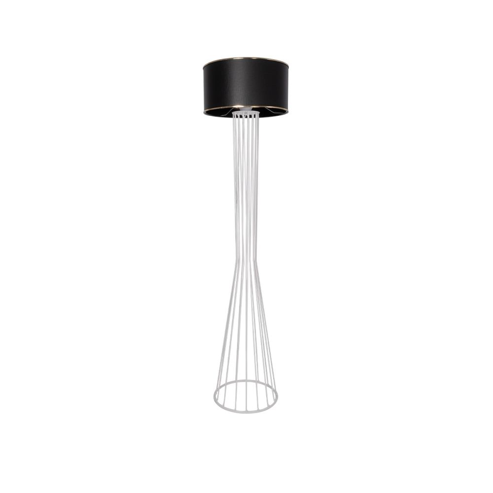 GLOBOSTAR® NOVA 201-0038 Μοντέρνο Επιδαπέδιο Φωτιστικό με Ντουί 1 x E27 AC 220-240V IP20 - Λευκό & Μαύρο - Μ36 x Π36 x Υ148cm