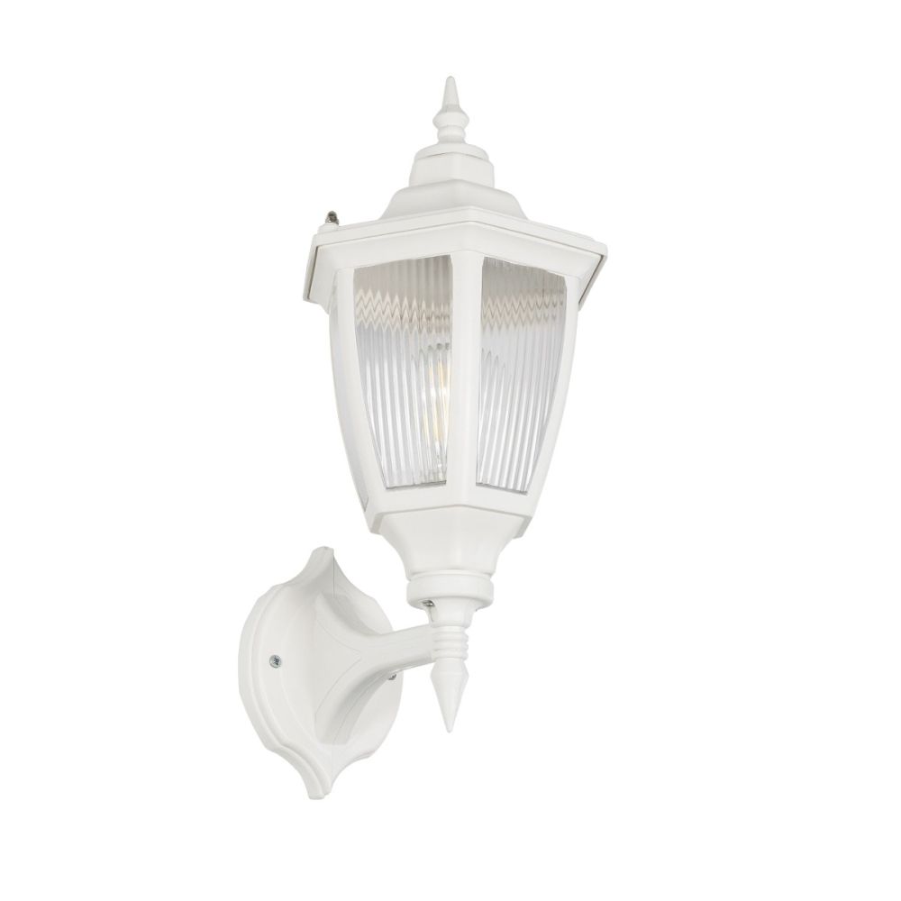 GLOBOSTAR® ENGLAND 202-0012 Vintage Φωτιστικό Τοίχου - Απλίκα με Ντουί 1 x E27 AC 220-240V IP44 - Λευκό - Μ25 x Π20 x Υ42cm