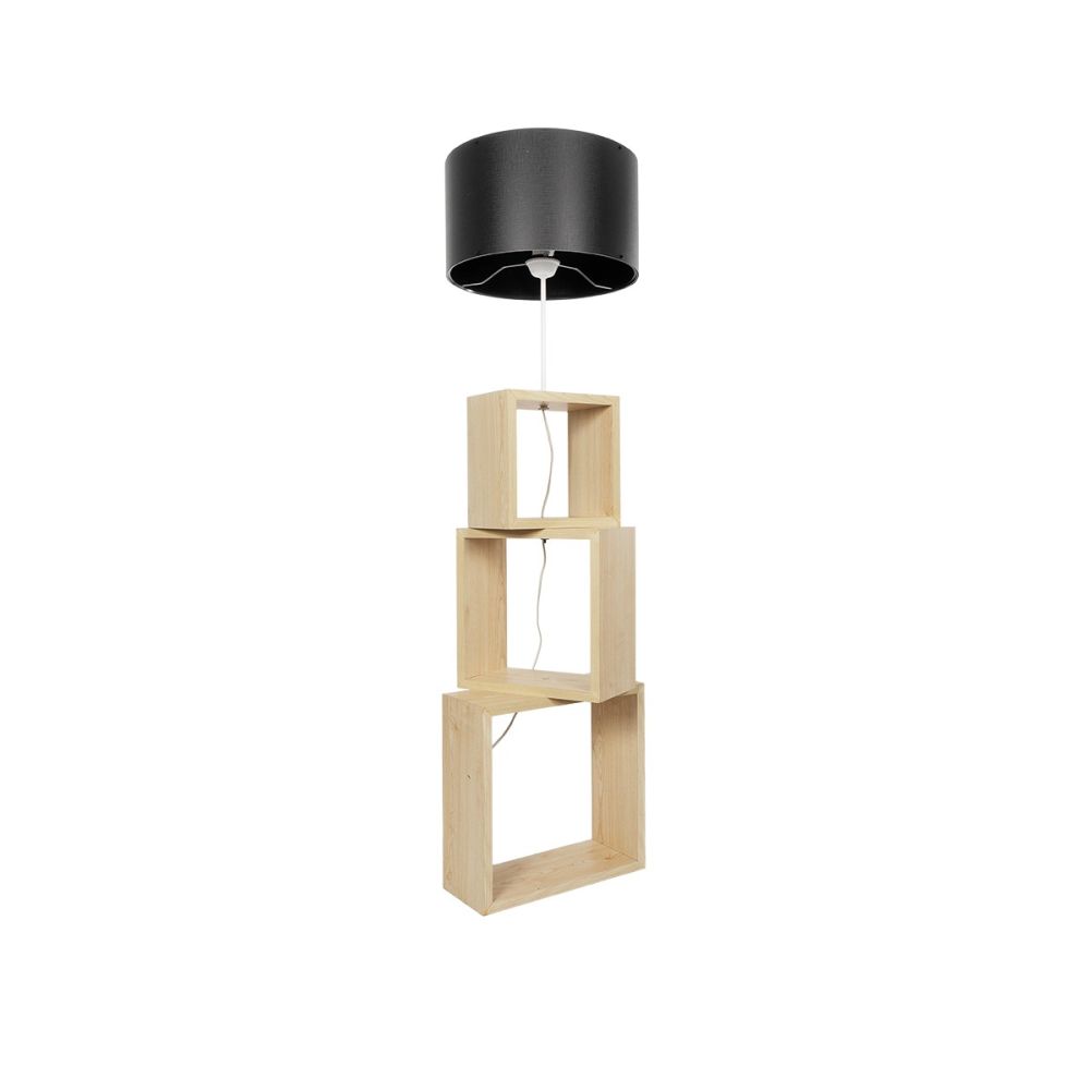 GLOBOSTAR® LUMO 201-0070 Μοντέρνο Επιδαπέδιο Φωτιστικό με Ντουί 1 x E27 AC 220-240V IP20 - Μπεζ & Μαύρο - Μ37 x Π36 x Υ136cm