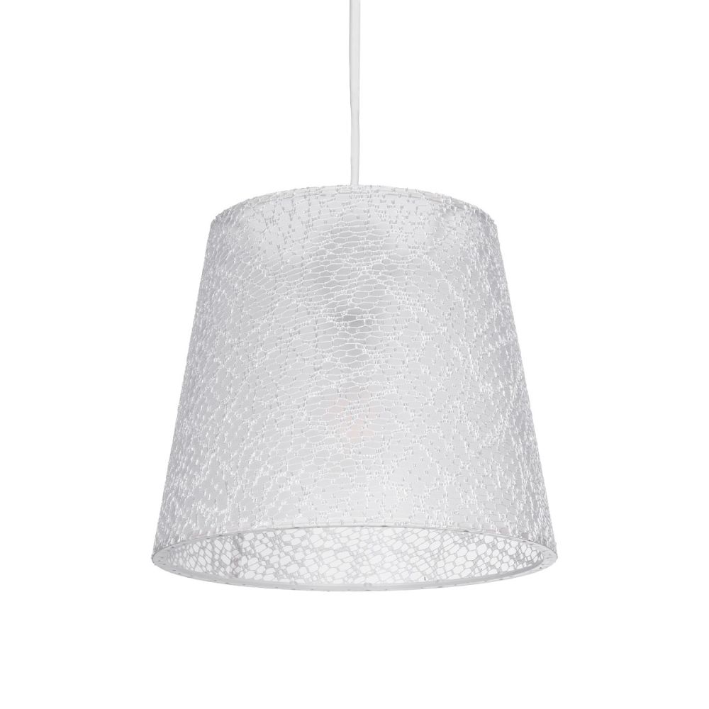GLOBOSTAR® CONEY 203-0069 Μοντέρνο Κρεμαστό Φωτιστικό Οροφής με Ντουί 1 x E27 AC 220-240V IP20 - Λευκό - Μ26 x Π26 x Υ25cm