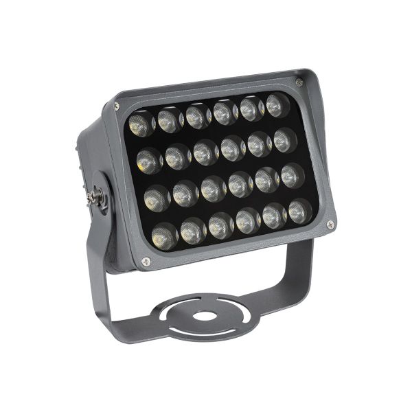 GLOBOSTAR® FLOODXENA 90130 Προβολέας Σποτ Wall Washer LED 24W 2880lm 10° AC 220-240V Αδιάβροχο IP65 Ψυχρό Λευκό 6000K - Bridgelux SMD Chip - Γκρι Ανθρακί - Μ18 x Π13.5 x Υ18cm - 3 Χρόνια Εγγύηση