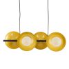 GLOBOSTAR® JOLIET 00782 Μοντέρνο Κρεμαστό Φωτιστικό Οροφής με Ντουί 4 x G9 AC 220-240V IP20 - Μαύρο & Χρυσό - Μ65 x Π28 x Υ20cm