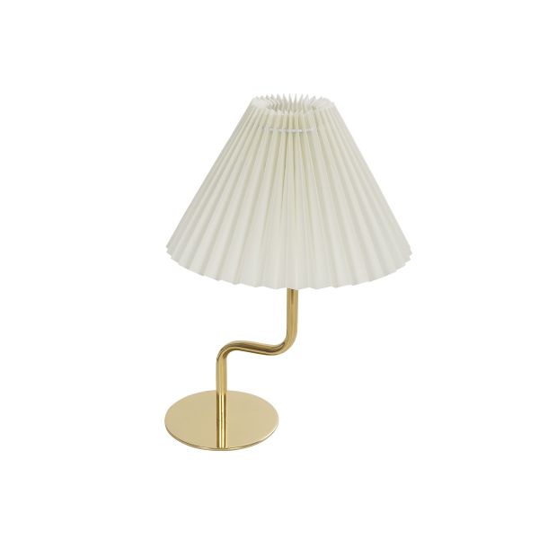 GLOBOSTAR® LIVL 204-0169 Μοντέρνο Επιτραπέζιο Φωτιστικό Πορτατίφ με Ντουί 1 x E27 AC 220-240V IP20 - Χρυσό & Μπεζ - Μ22 x Π22 x Υ34cm