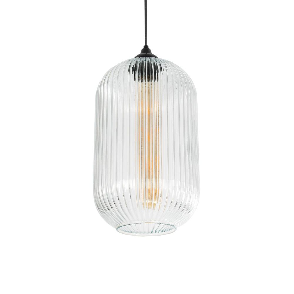GLOBOSTAR® MELONI 206-0017 Μοντέρνο Κρεμαστό Φωτιστικό Οροφής με Ντουί 1 x E27 AC 220-240V IP20 - Διάφανο - Μ20 x Π20 x Υ38cm
