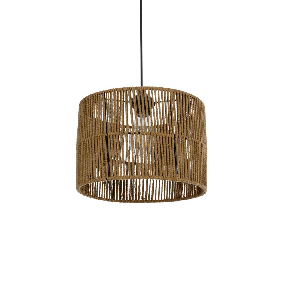 GLOBOSTAR® SAFA 205-0085 Boho Κρεμαστό Φωτιστικό Οροφής με Ντουί 1 x E27 AC 220-240V IP20 - Μπεζ - M30 x Π30 x Υ26cm
