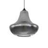 GLOBOSTAR® VERRE 206-0021 Μοντέρνο Κρεμαστό Φωτιστικό Οροφής με Ντουί 1 x E27 AC 220-240V IP20 - Μαύρο Φιμέ - Μ38 x Π38 x Υ34cm